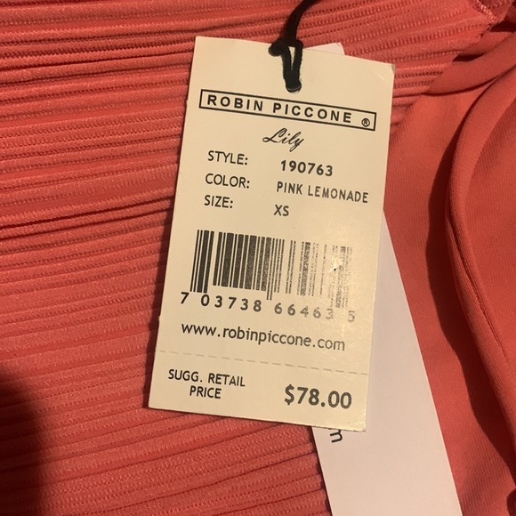 New Robin Piccone Lily Tie Bikini Bottoms 190763 Pink Lemonade Medium - Picture 14 of 14